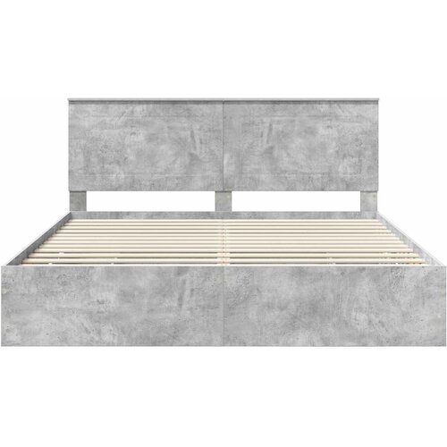 Krevetna konstrukcija s ladicama Betonski sivi 200 x 200 cm Slike