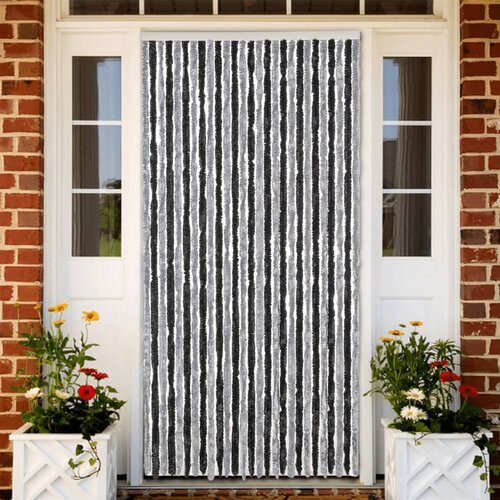 VidaXL Zastor protiv muha sivo-crni 118 x 220 cm od &amp;scaron;enila Slike