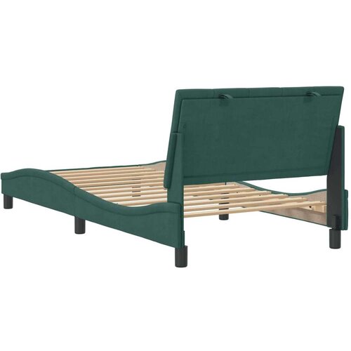  Okvir za krevet s uzglavljem tamnozeleni 100x200 cm bar&amp;scaron;unasti Slike