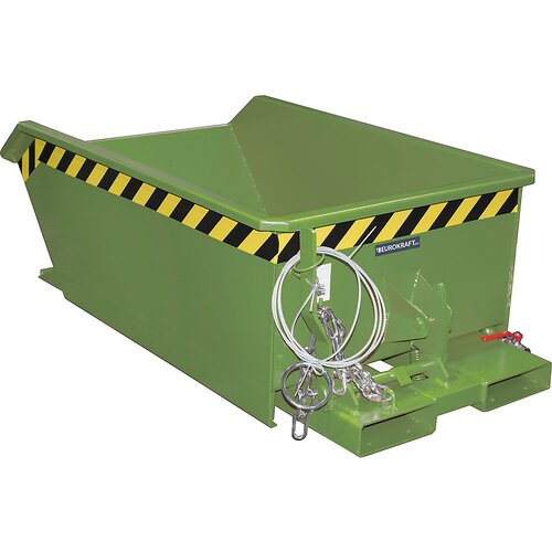 eurokraft pro Mini prekucni zaboj za ostružke, nizka konstrukcija, prostornina 0,27 m³, zelena RAL 6011 Cene