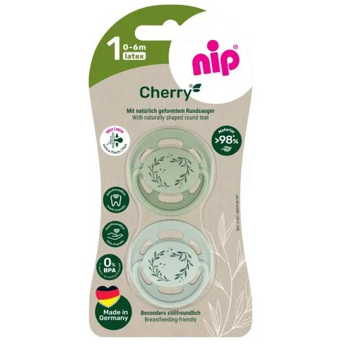 Nip laža Green vi&amp;scaron;njica, kaučuk, 0-6m, 2 kom Slike