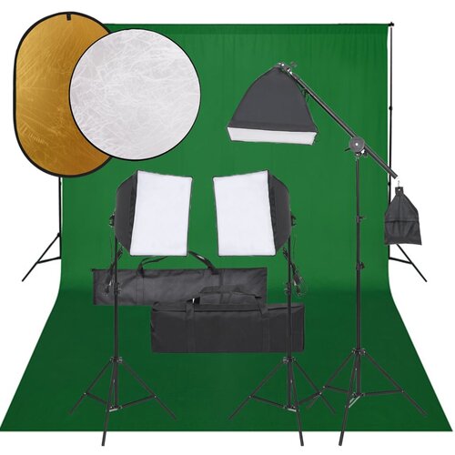 vidaXL komplet za foto studio z lučmi, ozadjem in odbojnikom Cene