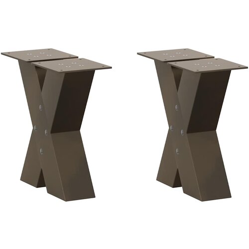  Noge za klub stolić u obliku slova X, 2 kom, prirodni čelik, 40 x (30-31) cm, čelik Cijene