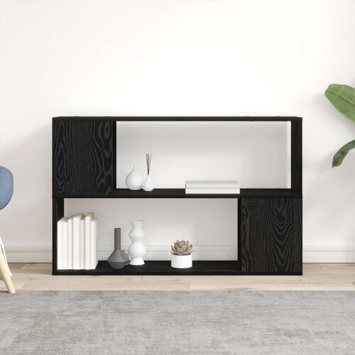  Polica za knjige crni hrast 100x24x63 cm od konstruiranog drveta Slike