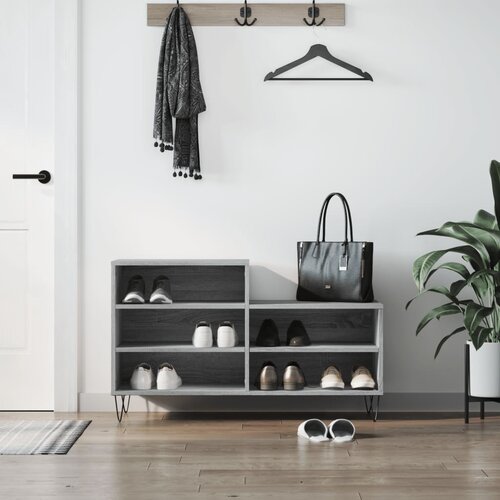 VidaXL Omarica za čevlje siva sonoma 102x36x60 cm inženirski les Slike