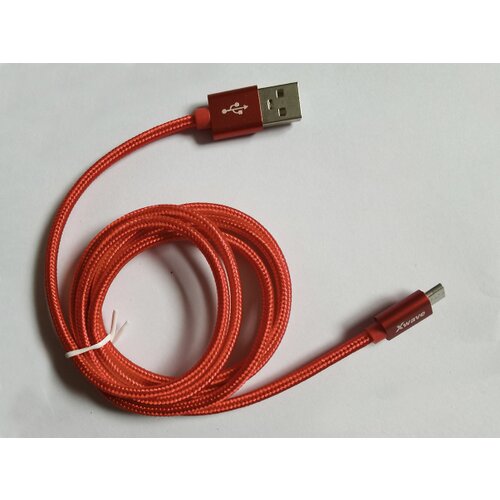 Xwave Kabl USB2.0 na Micro USB 2M,2A,aluminium,upleteni,crveni Slike