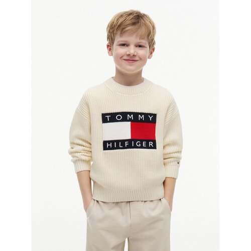 Tommy Hilfiger Puloverji Heritage Flag Sweater Bež Cene