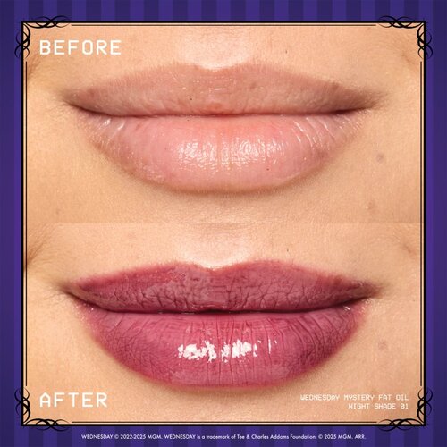 NYX Professional Makeup Wednesday Mystery Lip Oil olje za ustnice odtenek 01 Nightshade 4.8 ml Slike