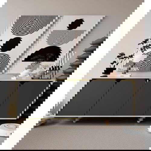 Hanah home komoda lazio bohem 180, antracit Slike