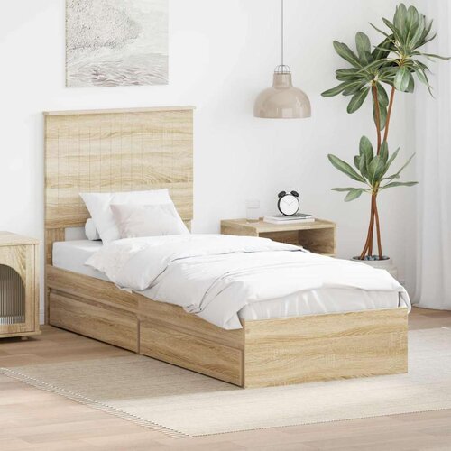  Krevet s od storage Sonoma hrast 75 x 190 cm Konstruirano drvo Cijene