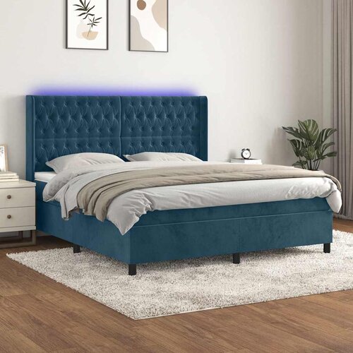  box spring s madracem LED tamnoplavi 160x200 cm bar&scaron;un Cijene