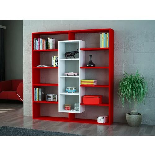HANAH HOME Ample - Red, White knjižna omara, (20781454)