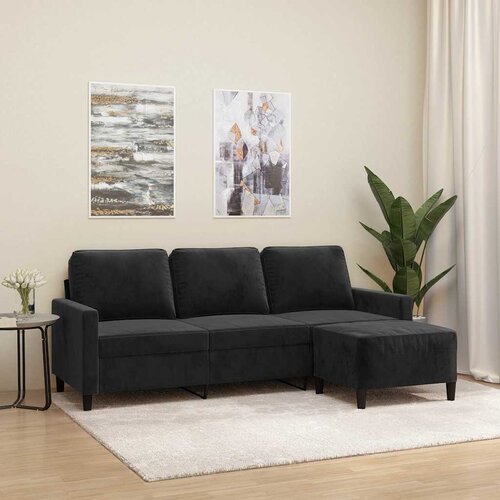  Trosjed s tabureom crni 180 cm bar&amp;scaron;unasti Slike
