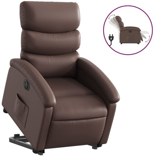 Maison Chic Električni naslanjač - Relax naslanjač s funkcijo vstajanja rjavo umetno usnje, (22061489) Cene