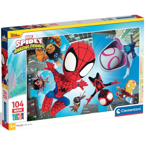 Clementoni Spidey in njegovi čudoviti prijatelji na misiji 104-delna maxi supercolor sestavljanka - Cene