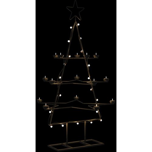 VidaXL Metalno ukrasno božićno drvce crno 105 cm Slike