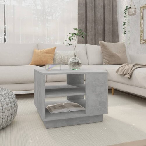 VidaXL Stolić za kavu siva boja betona 55 x 55 x 43 cm od iverice Slike