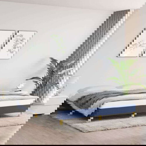  Za krevet plavi 180x200 cm od tkanine Slike