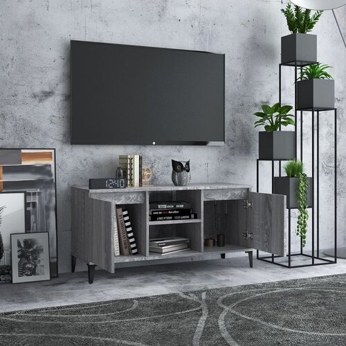  ormarić s metalnim nogama boja hrasta sonome 103,5x35x50 cm Slike