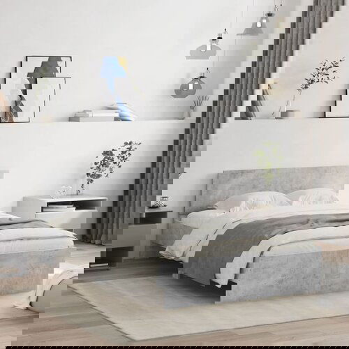 Furnova Posteljni okvir z vzglavjem betonsko siv 135x190 cm, (21934815) Slike