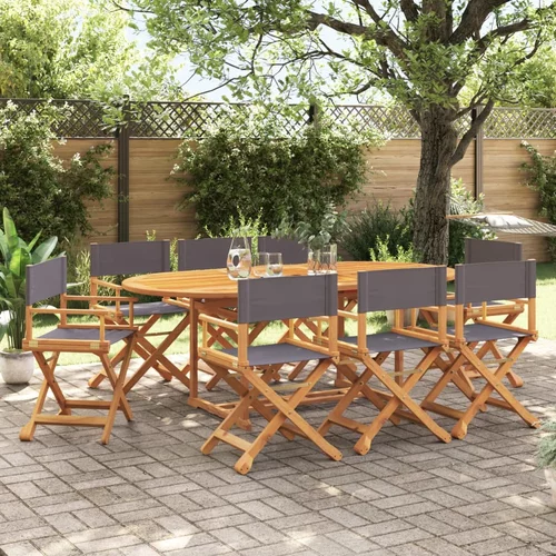 vidaXL 8-dijelne sklopive vrtne stolice tamnosive od tkanine