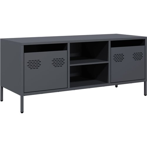 Maison Chic TV omarica - TV stojalo - Televizijska omarica antracitna 101,5x39x43,5 cm hladno valjano jeklo, (21700995) Cene