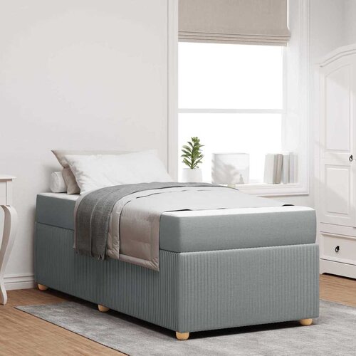 vidaXL Krevetna konstrukcija Ostalo Svjetlosiva 90 x 200 cm tkanina Cijene