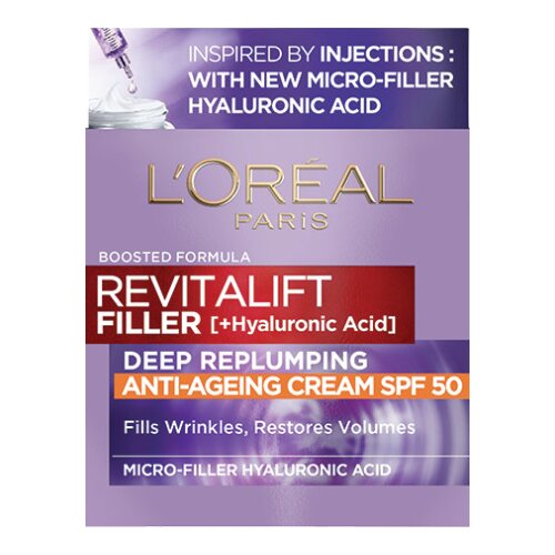 L´Oréal Paris krema za obraz z zaščitnim faktorjem SPF50 - Revitalift Filler Face Cream SPF50 Cene