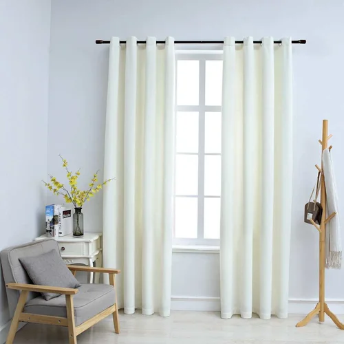 Furnova Zatemnitvene zavese z obročki 2 kosa žamet krem 140x175 cm, (21917908) Furnova Zatemnitvene zavese z obročki 2 kosa žamet krem 140x175 cm, (21917908)