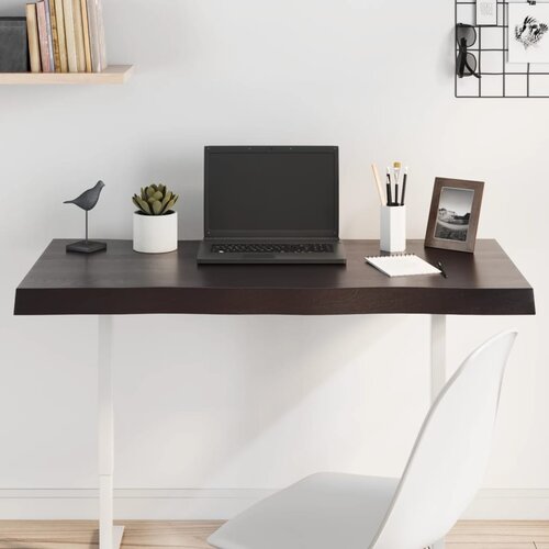 vidaXL Stolna ploča tamnosmeđa 100x60x(2-6) cm obrađena hrastovina Cijene