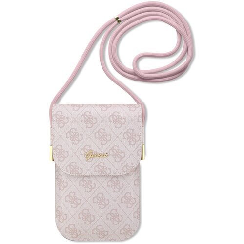 Guess PU 4G Metal Logo Script Pink Ovitek za telefon Vijolična Slike