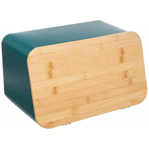 Five kutija za hleb i daska za sečenje 37x22/5x23/5cm metal/drvo plava Slike