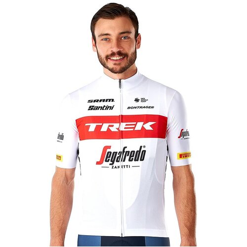 Trek Dres Santini Dres -Segafredo Mu&amp;scaron;ki Bijelo-Crveni Men&amp;#039;S Team Training Replica - S Slike