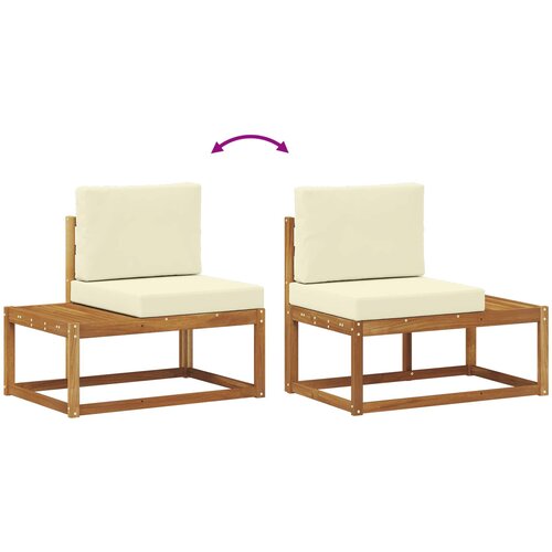 Set vanjskih sofa s jastukom 4 Komad Prirodna i krem Slike