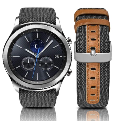 INF Pašček za uro iz pravega usnja za Samsung Galaxy Watch 3 40 mm 42 mm Black, (22102947) Cene