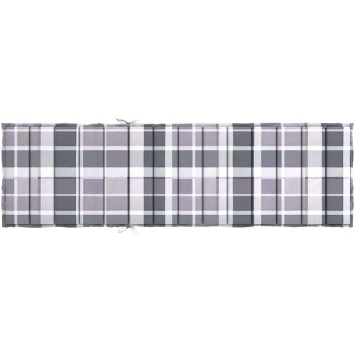 VidaXL Jastuk za ležaljku sivi karirani 200 x 50 x 3 cm tkanina Oxford Slike