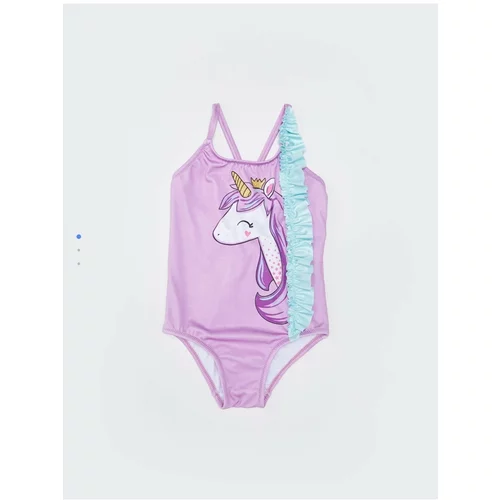 LC Waikiki Baby Girl Swimwear with a Printed Made from Flexible Fabric