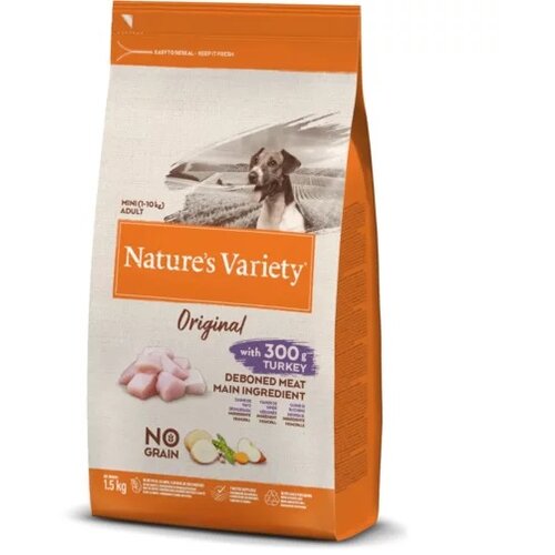 Nature's Variety original grain free hrana za pse adult mini - turkey 1.5kg Slike