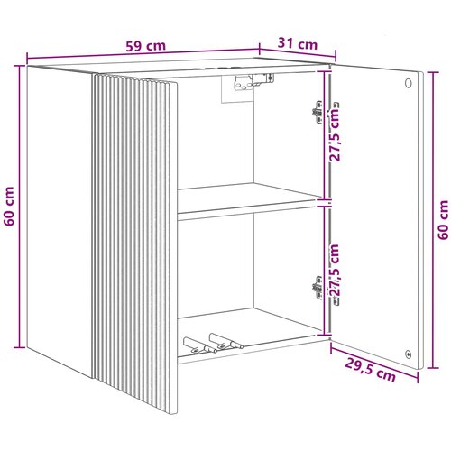  Ormar za montažu na zid 59 x 31 x 60 cm Konstruirano drvo Slike