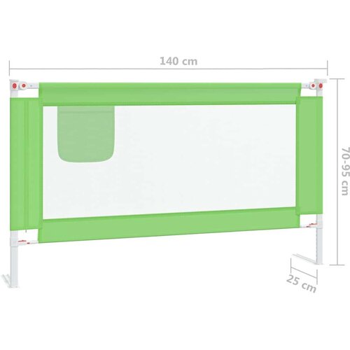 vidaXL Sigurnosna ograda za dječji krevet zelena 140 x 25 cm tkanina Cene