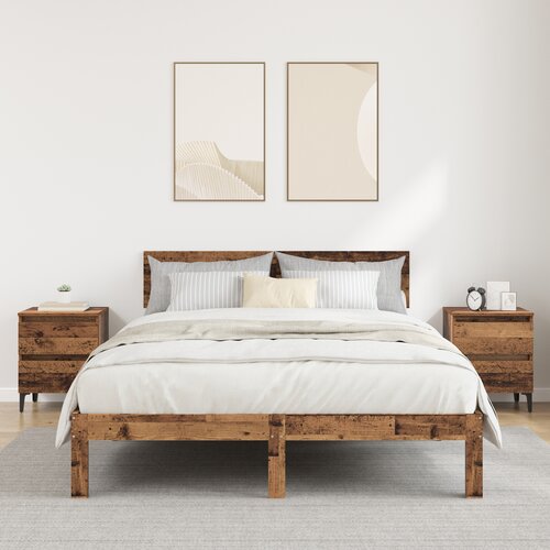 VidaXL nočne omarice 2 kosa Stari les 40x35x50 cm umetni les Slike