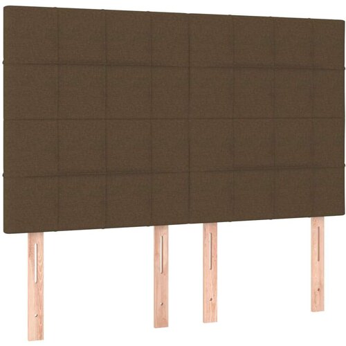  Krevet box spring s madracem LED tamnosmeđi 140x190 cm tkanina Slike