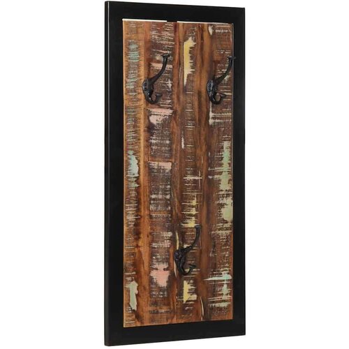 vidaXL Pla&scaron;čni obe&scaron;alnik Multicolor 40x2x80 cm masivni les obnovljen Cene