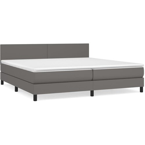 Maison Chic Box spring postelja - Vzmetna postelja z vzmetnico siva 200x200 cm umetno usnje SL8495, (21902926) Cene