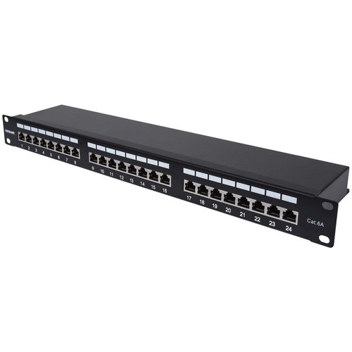 Intellinet Patch Panel, Cat6a, FTP, 24-Port, 1U, Shielded, 90&deg; Top-Entry Punch Down Blocks, Black Cijene