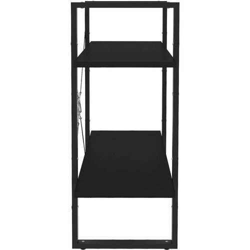VidaXL Knjižna omara 2-nadstropna črna 80x30x70 cm iverna plo&amp;scaron;ča Slike