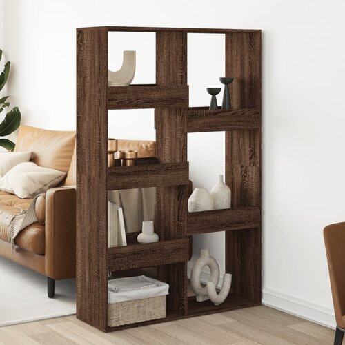 VidaXL Pregrada za prostor rjav hrast 100x33x155,5 cm inženirski les Slike