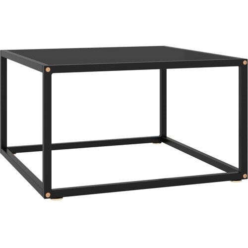 Furnova Klubska mizica črna s črnim steklom 60x60x35 cm, (21913539) Cene