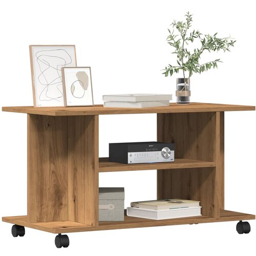 VidaXL TV ormarić s kotačićima Artisan hrast 80x40x45 cm izrađeno drvo Slike
