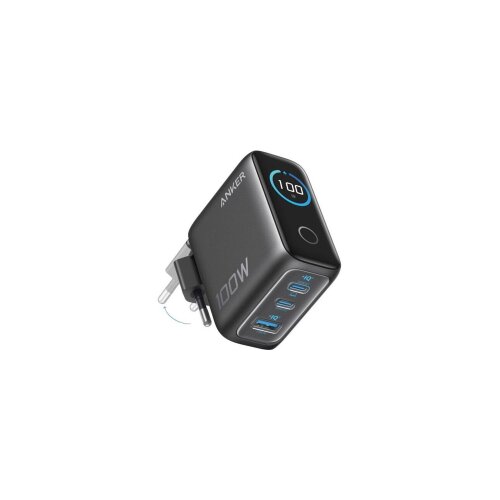 Anker adapter (100W, 3 Ports, Smart Display) Siva Slike